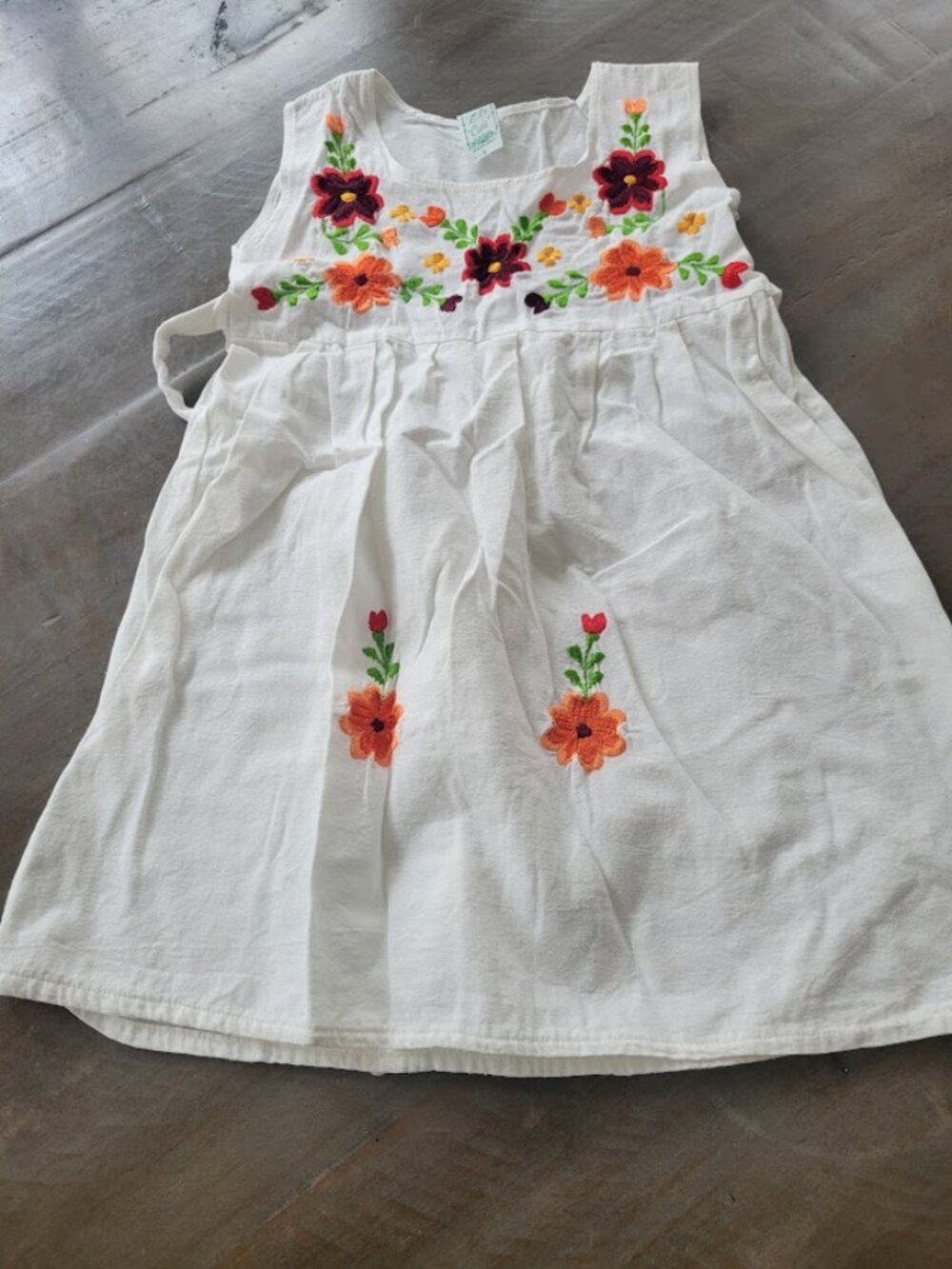 Girl's Dress - Ropa Artesanal Made in Mexico, White, Size 4